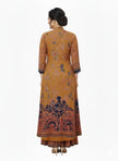 Mustard Yellow and Blue Full Length Gown with Shrug (Pre-Loved)