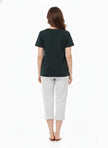 Women's Green White Night Suit