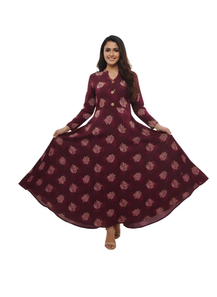 Pre-Loved Deep Burgundy Color Floor-Length Gown