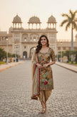 Green Suit with Golden Salwar Matching Duppata