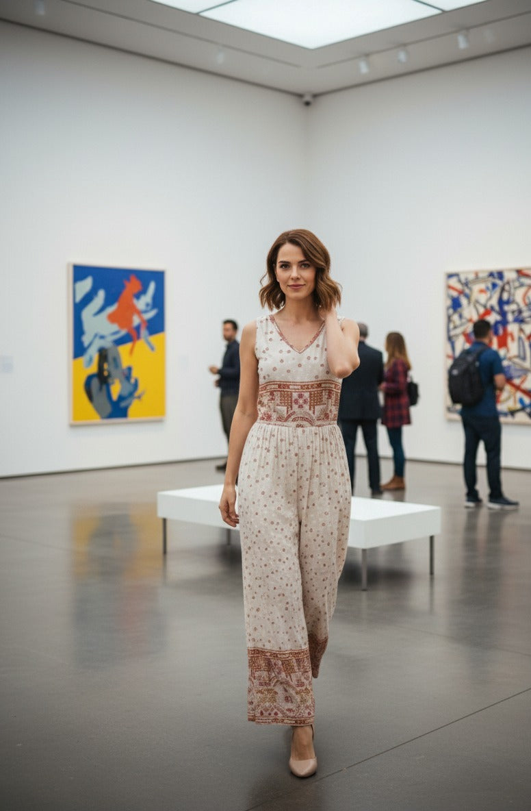 Light cream or off-white colour jumpsuit