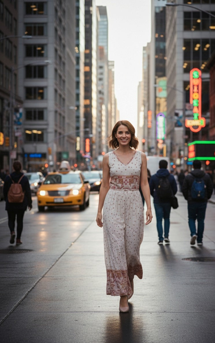 Light cream or off-white colour jumpsuit