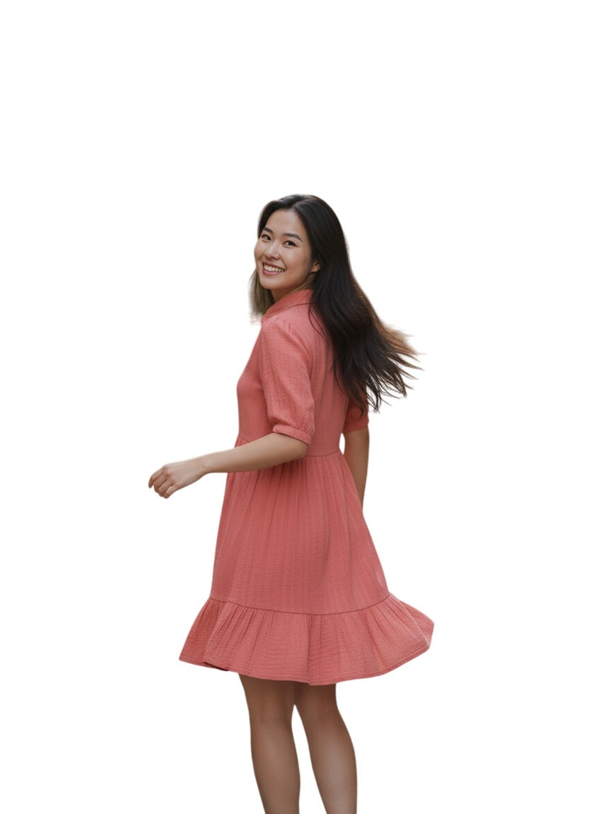 Coral mini-dress