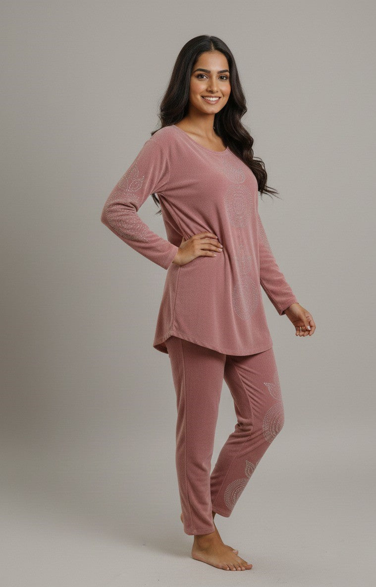 Pink Velvet Co-ord Set