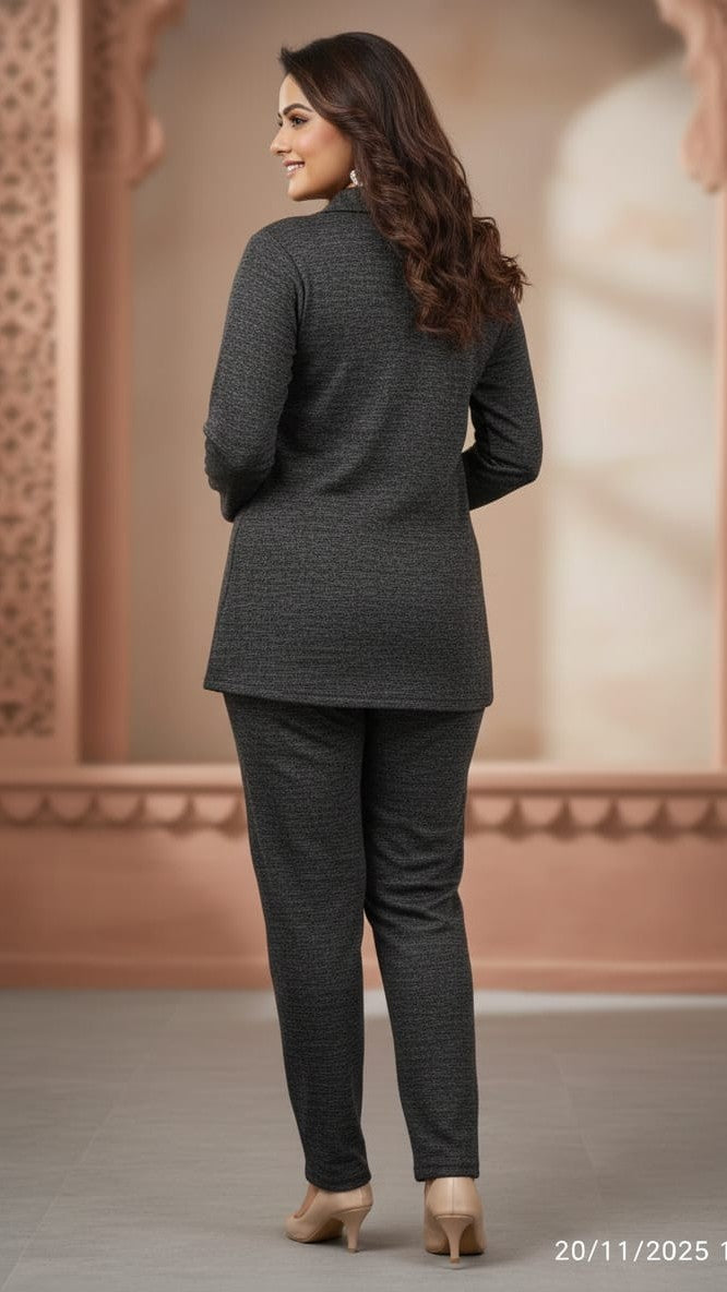 Black Karachi Winter Suit Set