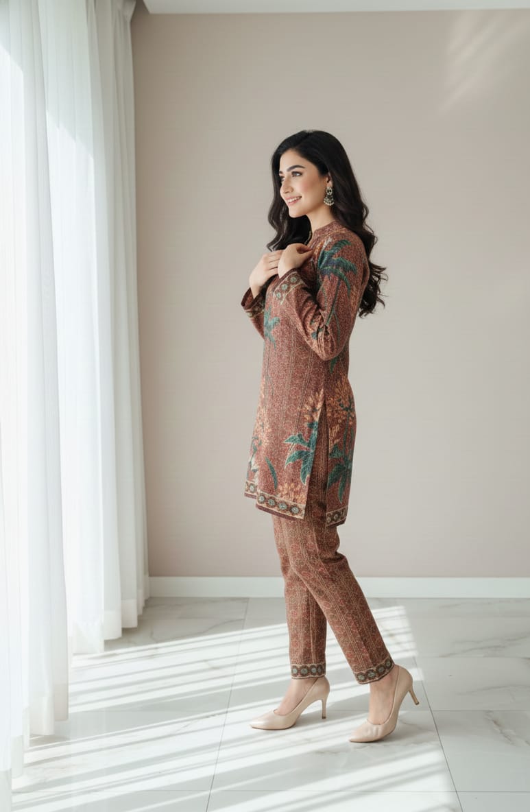 Brown-Kashmiri Co-ord Set