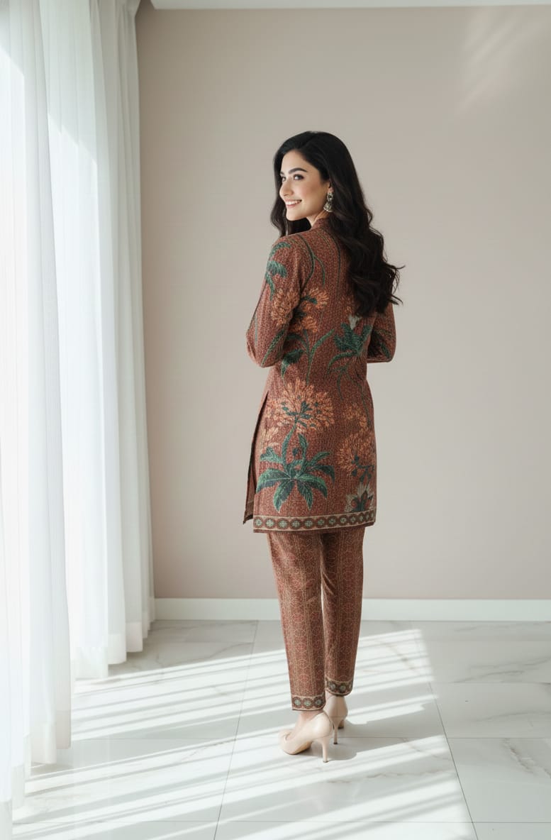 Brown-Kashmiri Co-ord Set