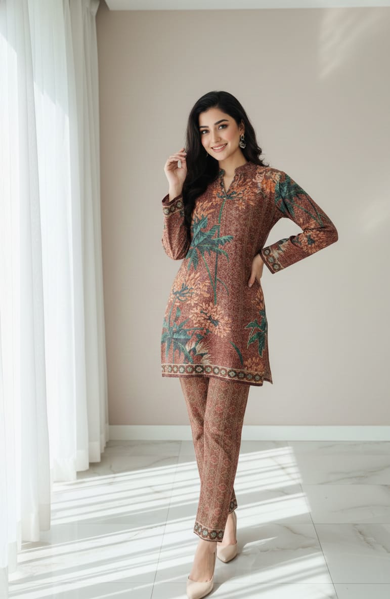 Brown-Kashmiri Co-ord Set