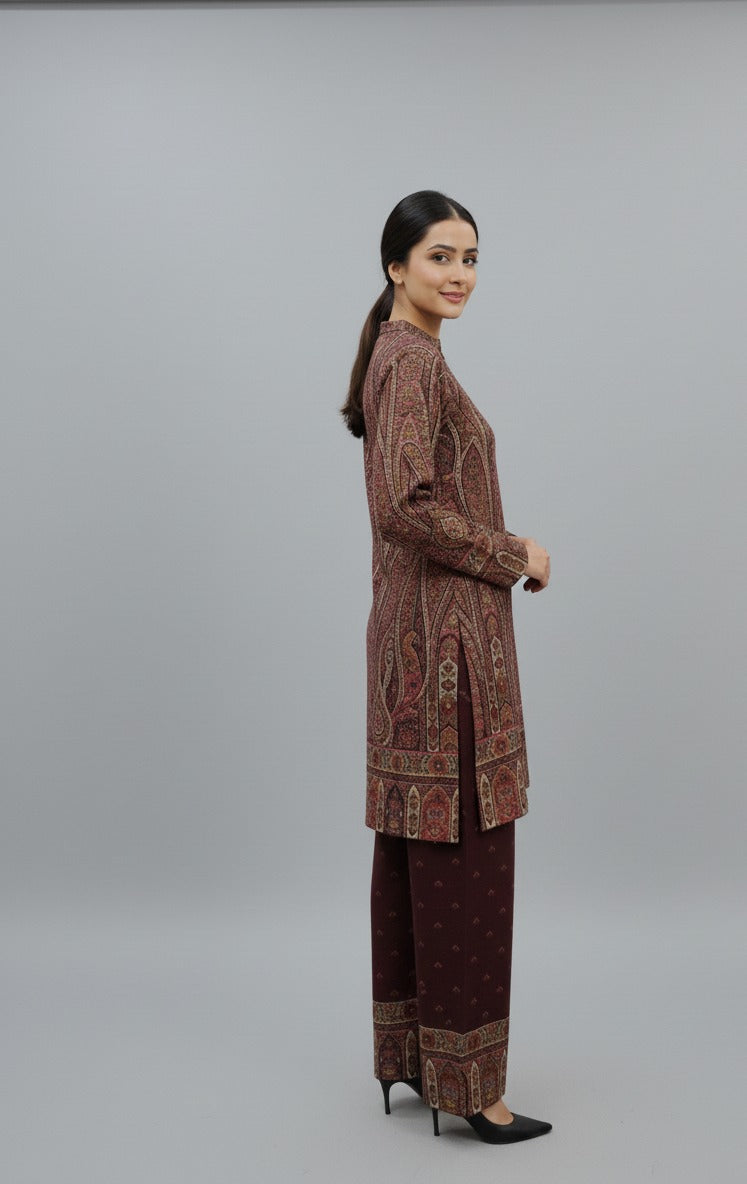 Brown Kashmiri Cord Set