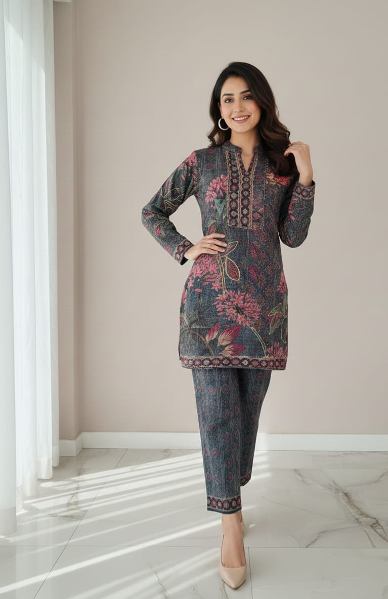Grey Kashmiri Cord Set