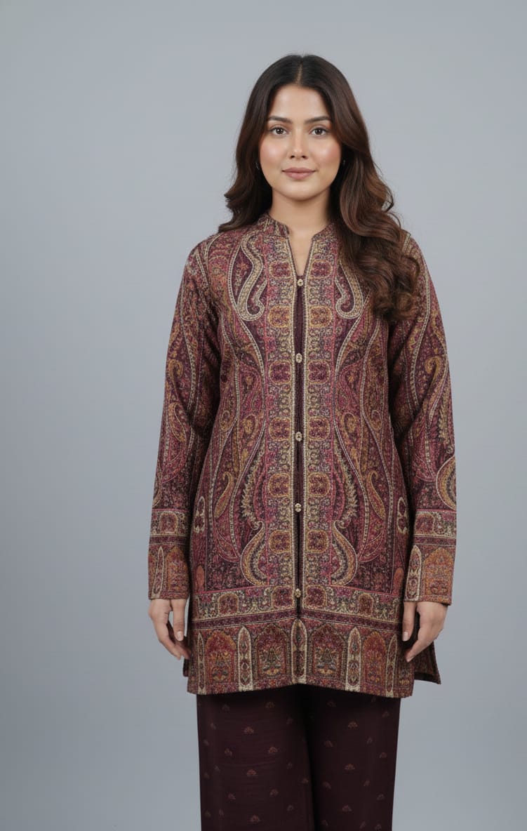 Brown Kashmiri Cord Set