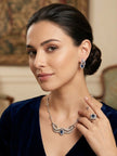 Silver Necklace with Blue Ruby