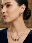 Silver Necklace with Blue Ruby
