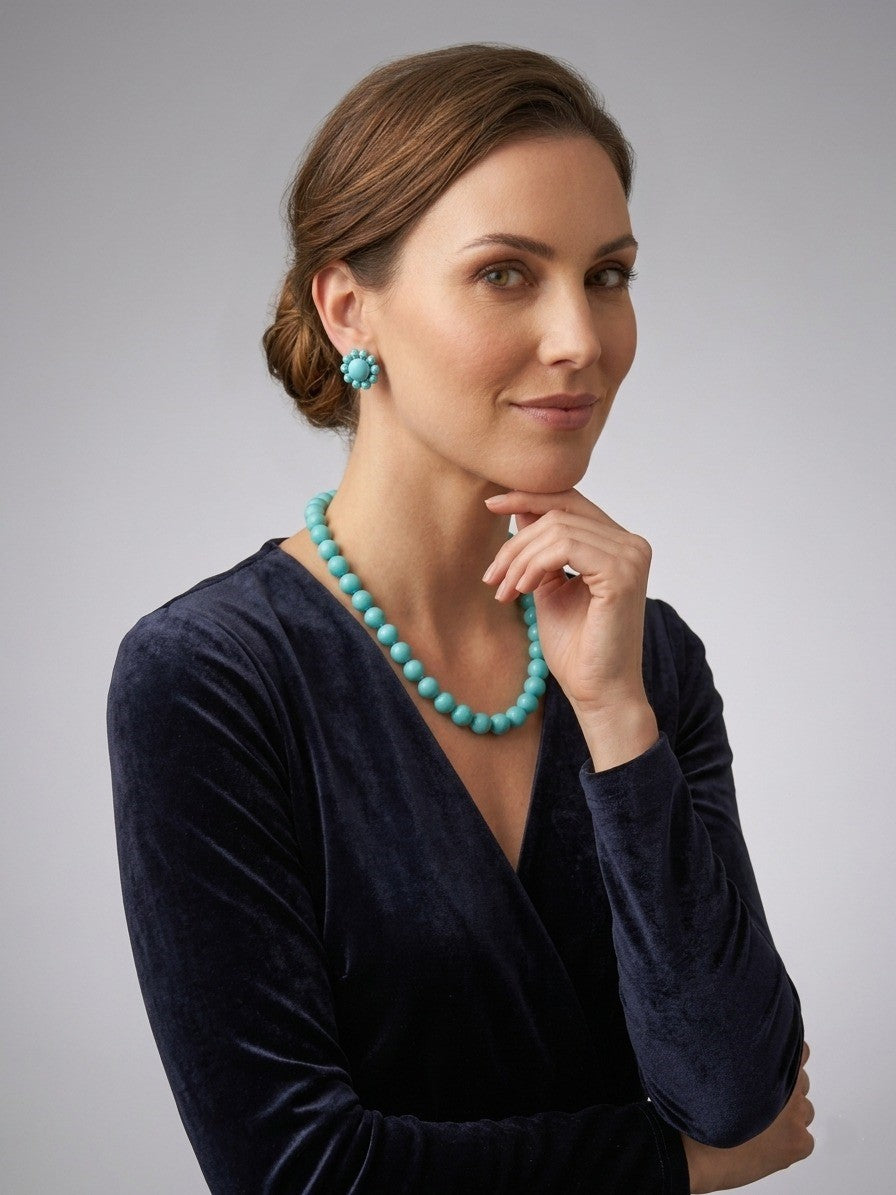 Turquoise Bead Blue Necklace