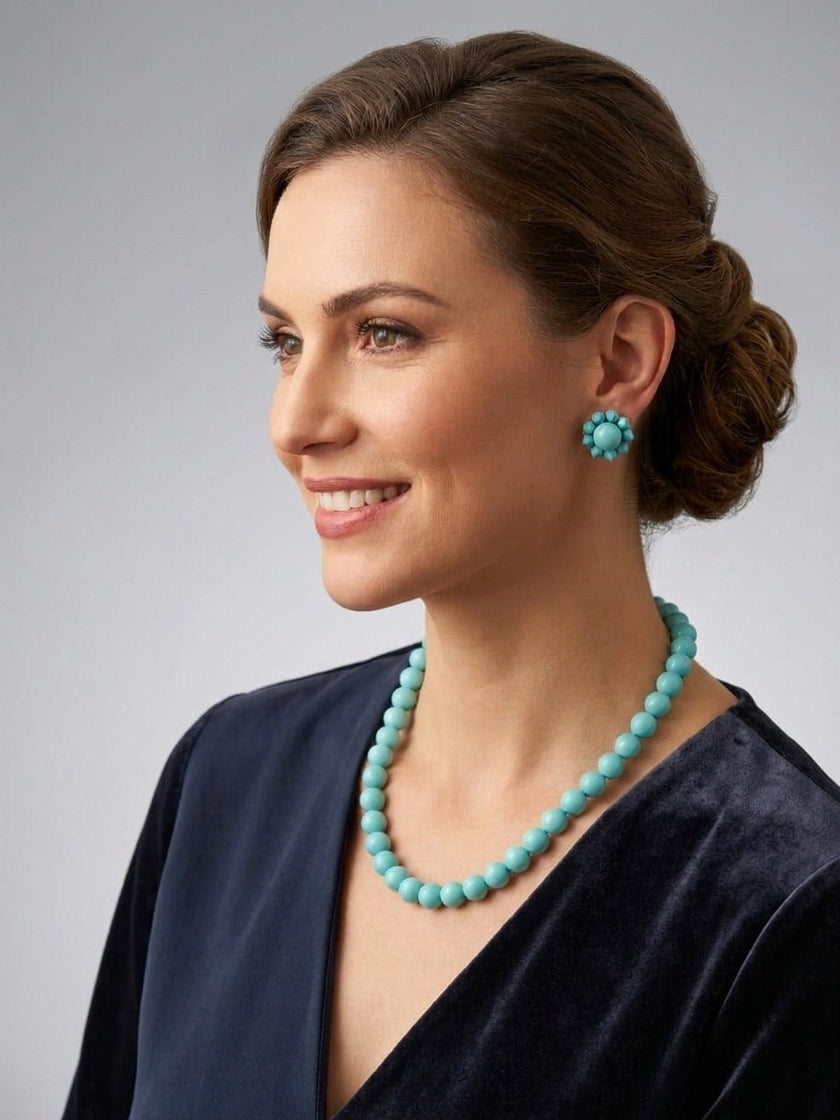 Turquoise Bead Blue Necklace