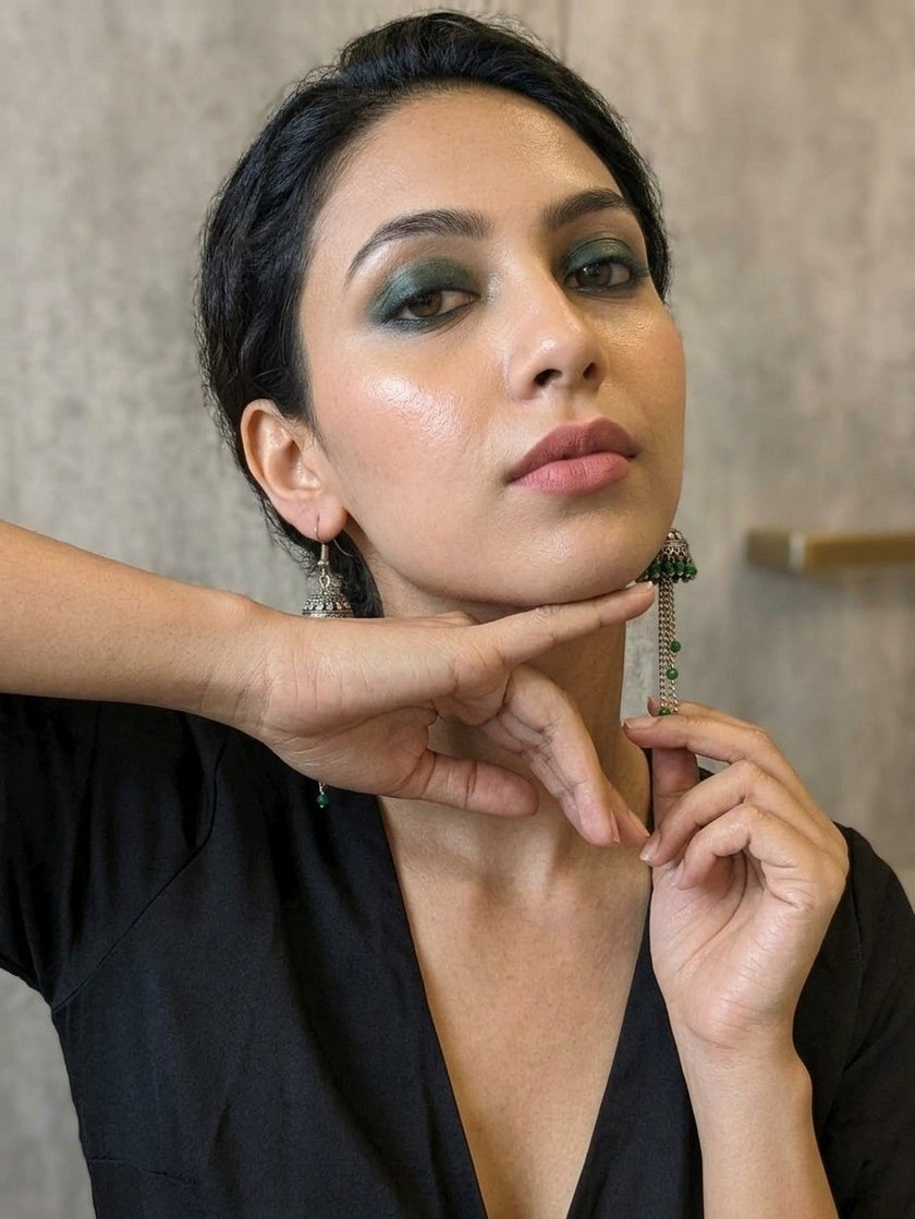 Green Jhumka Earings