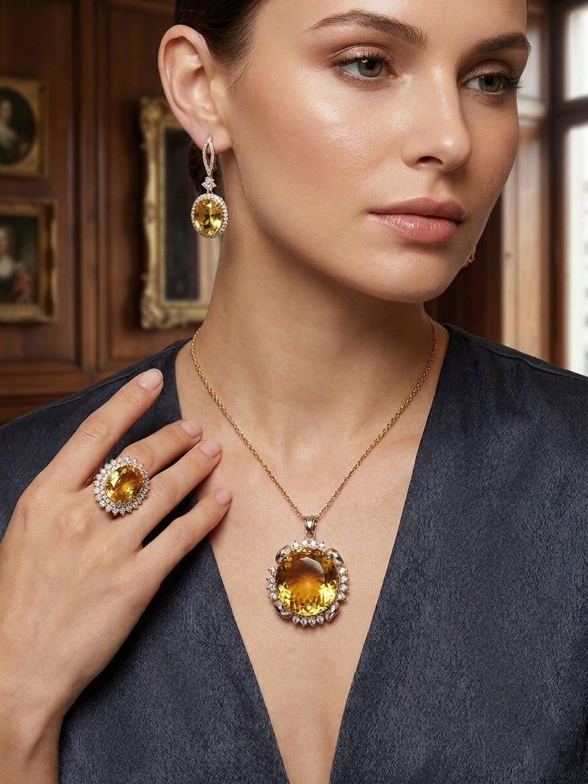 Lemon-Yellow Gemstone Set