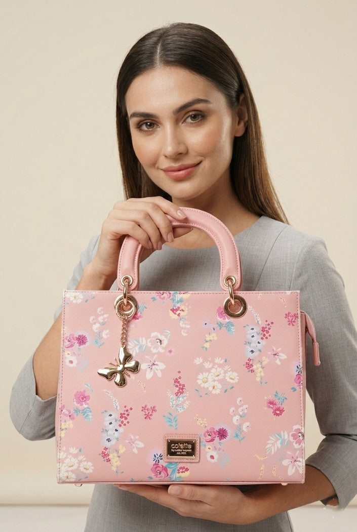 Pink Floral Handbag