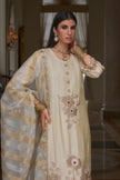 Ivory Pearl Handwork Tissue Dupatta Suit