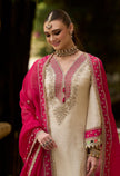 Cream With Pink-Silver Embroidery with Contrast Dupatta Suit