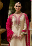 Cream With Pink-Silver Embroidery with Contrast Dupatta Suit