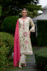 Cream Floral Embroidered Pink Dupatta Suit