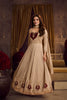 Cream-maroon Heavy Embroiderey Anarkali Designer Dupatta Suit