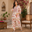 White Peacock Mirror Work Farshi Salwar Set for Women