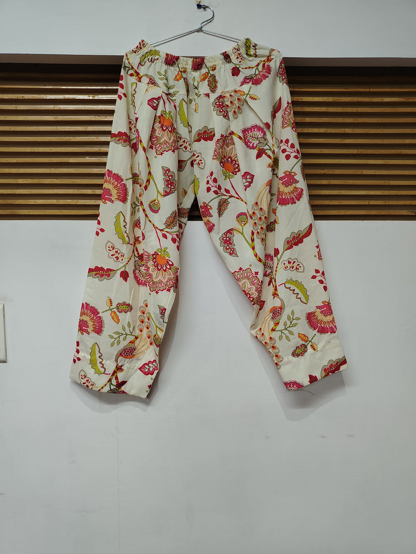 White Peacock Mirror Farshi Salwar Set