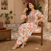 White Peacock Mirror Work Farshi Salwar Set for Women