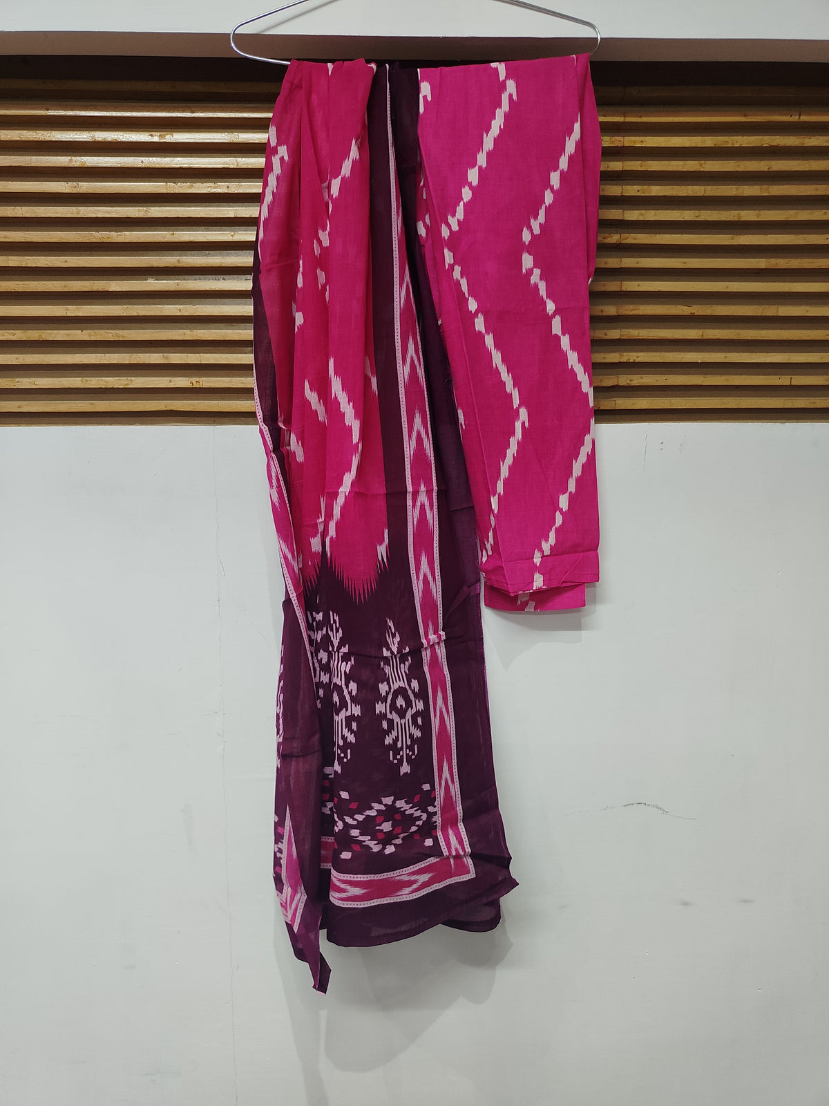 Wine Printed Dupatta Suit
