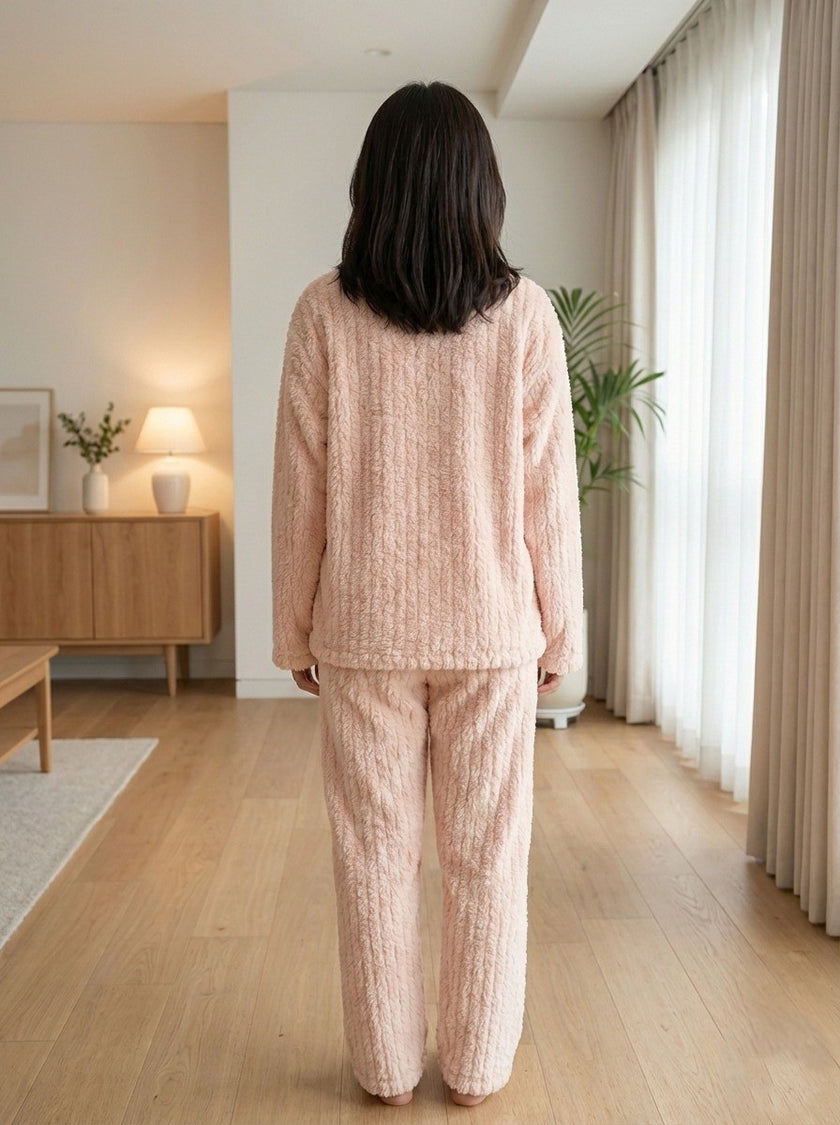 Light Pink Night Suit With Pockets