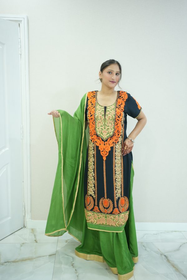 Blue Suit With Green Lehnga