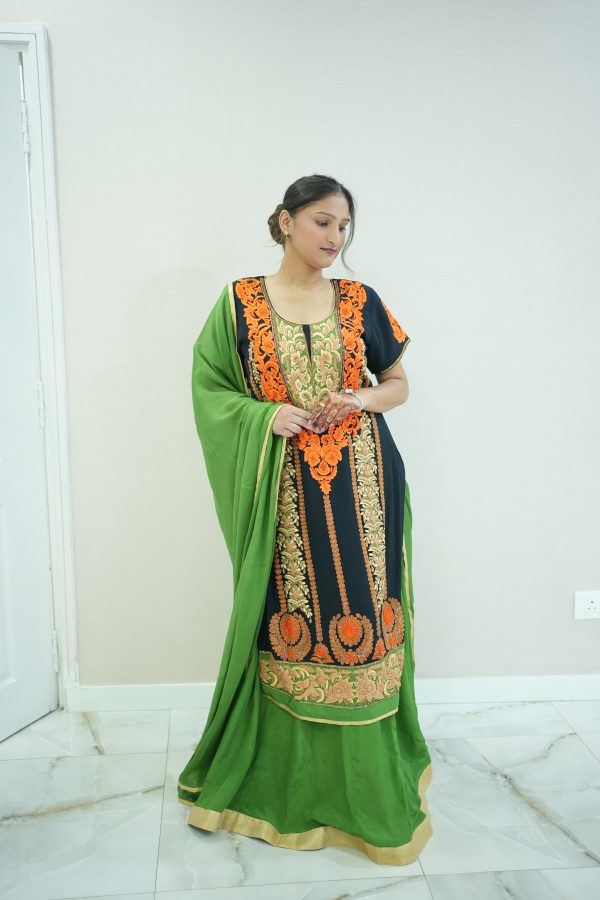 Blue Suit With Green Lehnga - Image 5