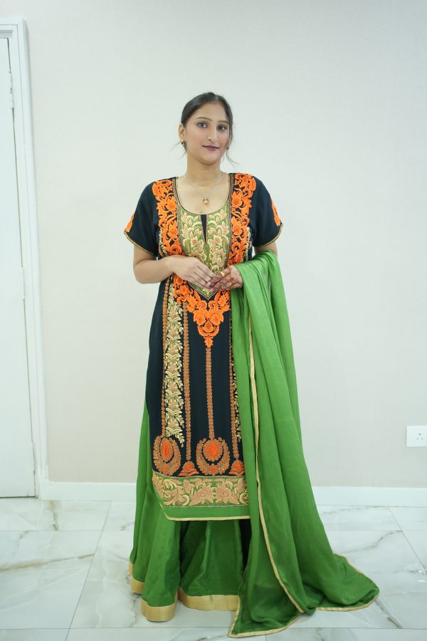 Blue Suit With Green Lehnga - Image 4