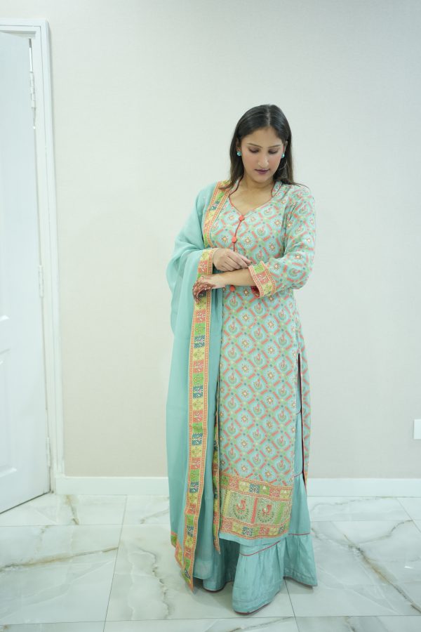 Light Blue Sharara Suit - Image 5