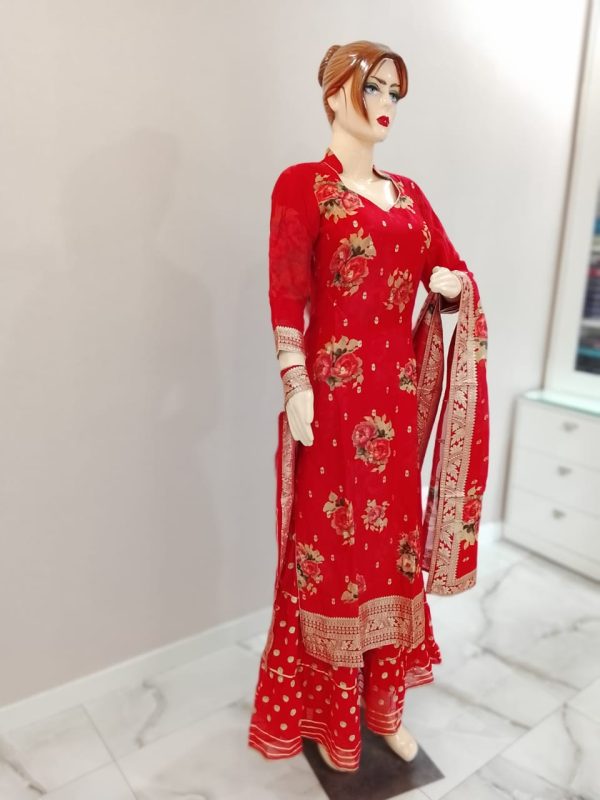 Red Sharara Suit - Image 2