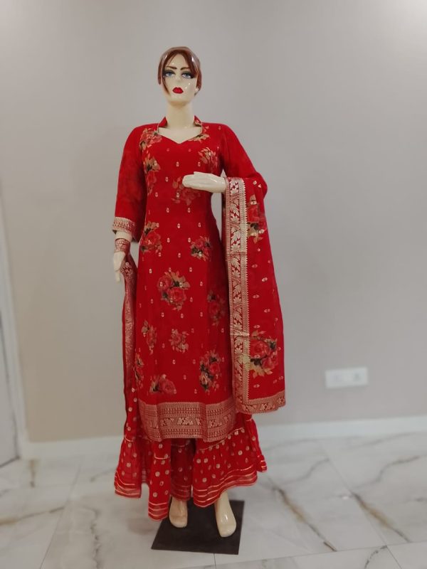 Red Sharara Suit - Image 3