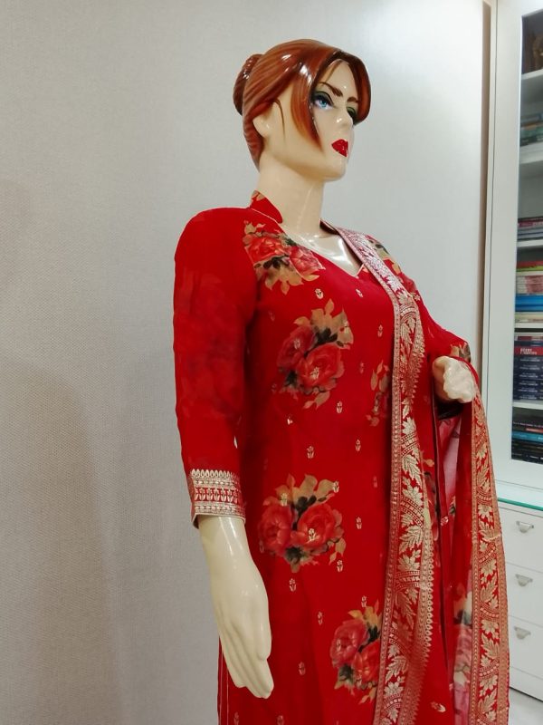 Red Sharara Suit - Image 5