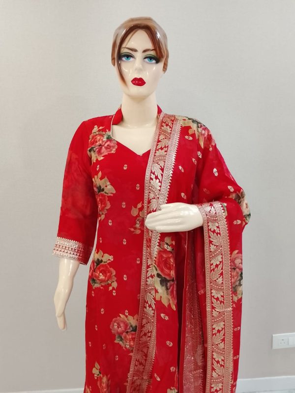 Red Sharara Suit - Image 6