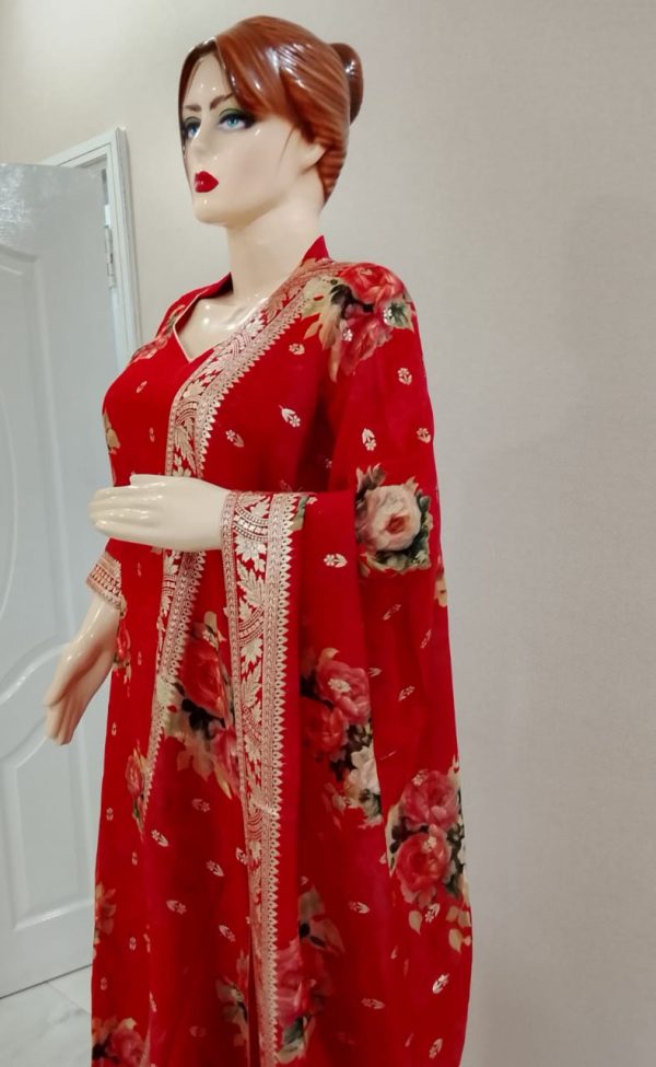 Red Sharara Suit - Image 7