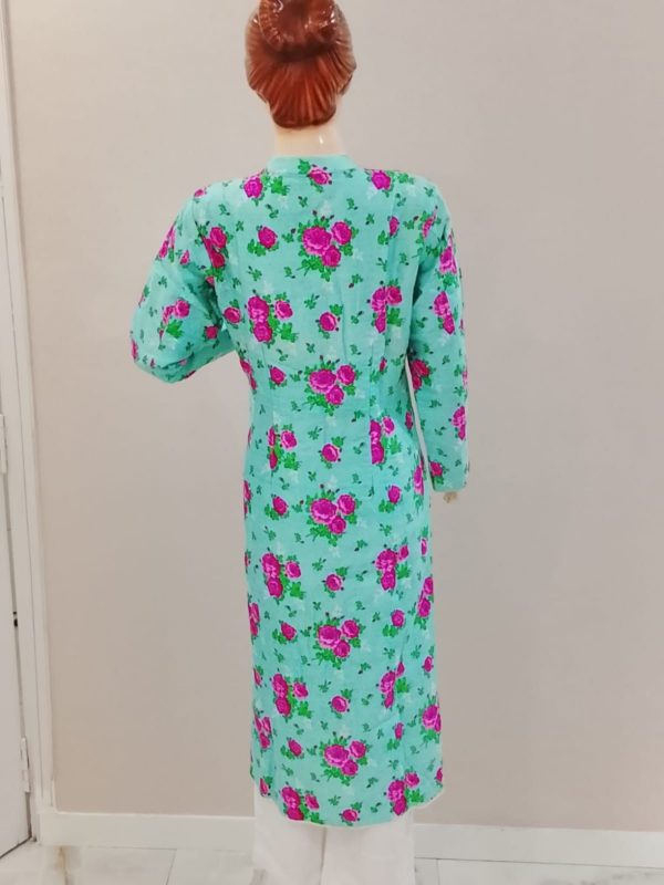 Green Pink Flower Pant Suit - Image 3