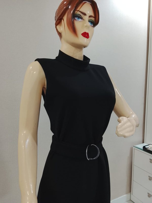 Black Dress With Belt - Image 4