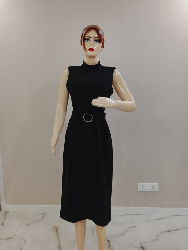 Black Dress With Belt - Image 5