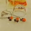 Orange Flower Jewellery Set
