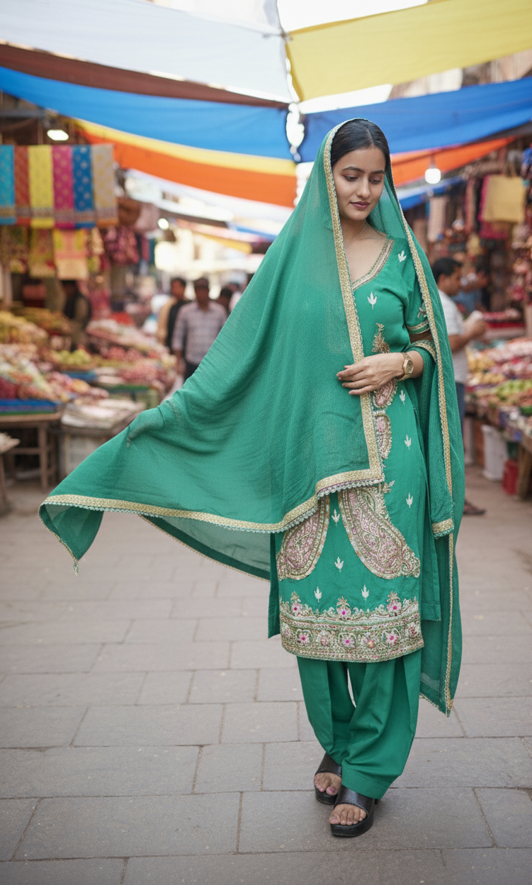 Dark Green Salwar Suit - Image 4
