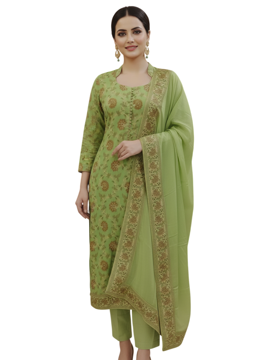 Green Pant Plazzo Suit - Image 4