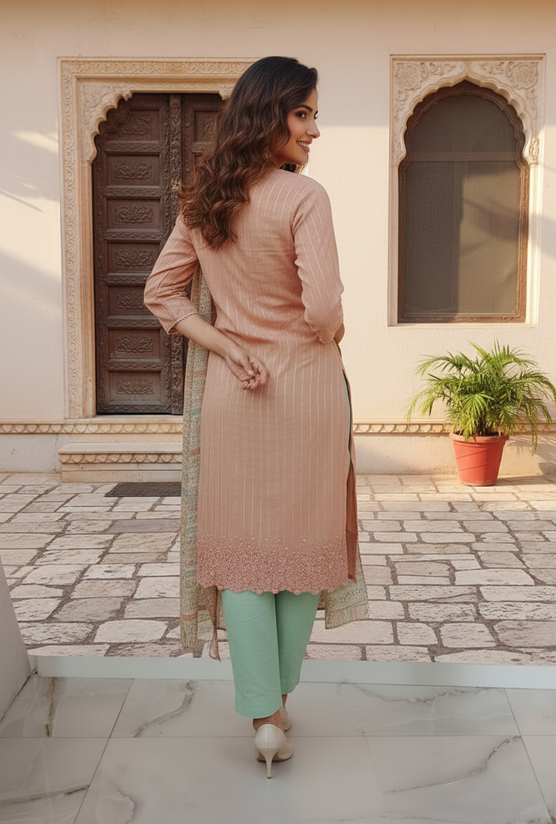 Nude Suit With Basil Pant - Image 2