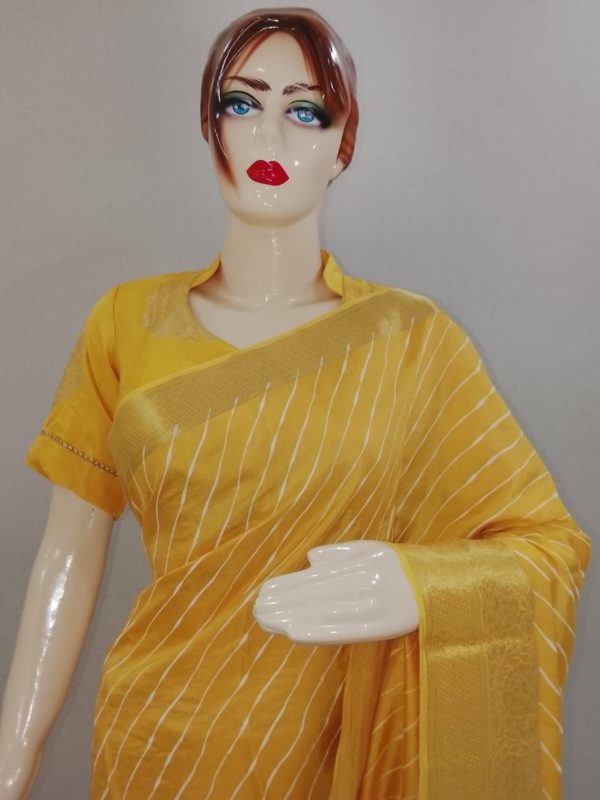 Yellow Banarasi Saree - Image 2