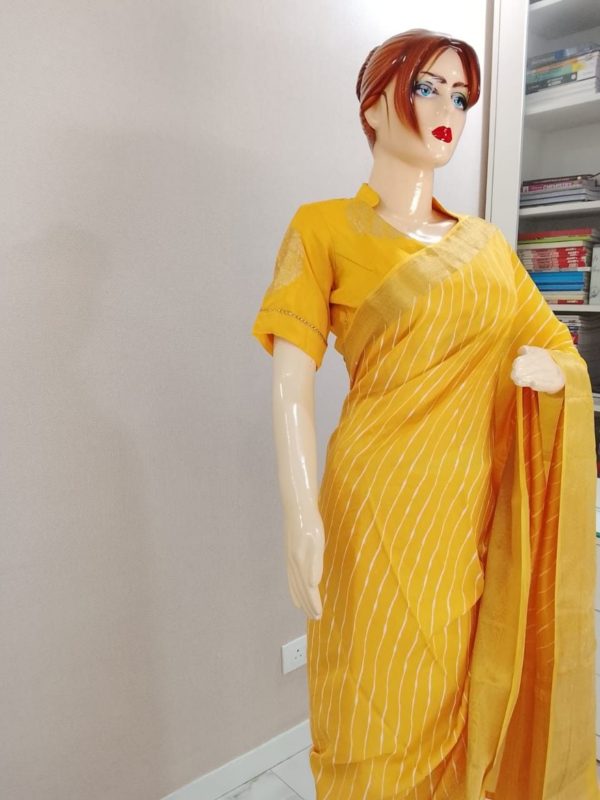 Yellow Banarasi Saree - Image 3